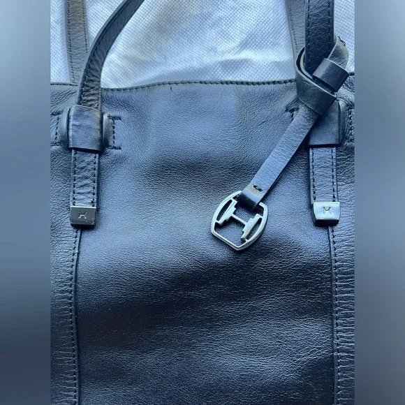 Halston genuine leather shoulder tote bag - Picture 6 of 7